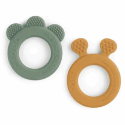 Done By Deer ™ Bijtring 2-Pack Hert Friends Mosterdgeel/Groen -Done By Deer done by deer bijtring 2 pack hert friends mosterdgeel groen a337902 2