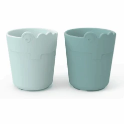 Done By Deer ™ Drinkbeker Kiddish 2-Pack Croco Blauw