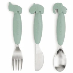 Done By Deer ™ Easy Grip Bestek Hert Friends Groen