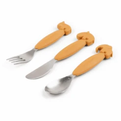 Done By Deer ™ Easy Grip Bestek Hert Friends Mosterdgeel -Done By Deer done by deer easy grip bestek hert friends mosterdgeel a341314 2