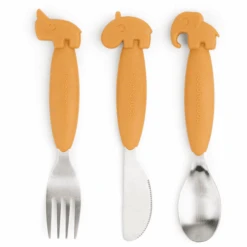 Done By Deer ™ Easy Grip Bestek Hert Friends Mosterdgeel -Done By Deer done by deer easy grip bestek hert friends mosterdgeel a341314 4