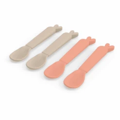 Done By Deer ™ Kiddish Spoon 4-pack Lalee Sand /Coral -Done By Deer done by deer kiddish spoon 4 pack lalee sand coral a341396 2