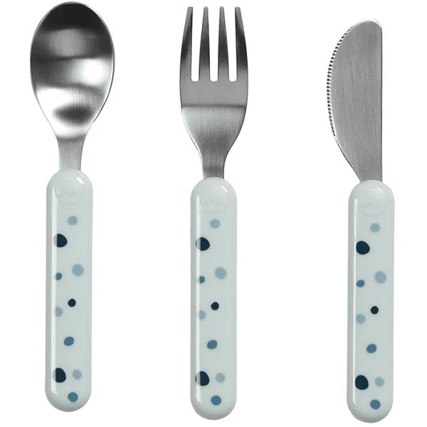 Done By Deer ™ Kinderbestek Dream Y Stippen Blauw Van De 6e Maand 4 Done By Deer ™ Kinderbestek Dream Y Stippen Blauw Van De 6e Maand - Afbeelding 4