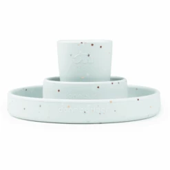 Done By Deer ™ Silicone Servies Set Confetti Blauw