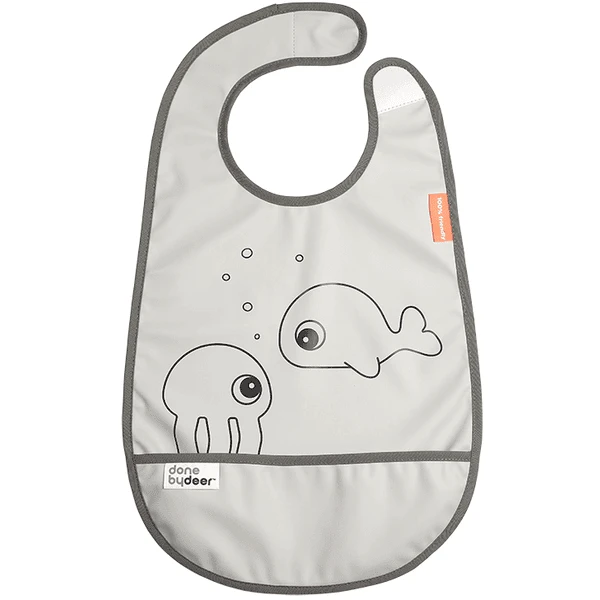 Done By Deer ™ Slabbetje Met Klittenbandzee Friends Grijs 2 Done By Deer ™ Slabbetje Met Klittenbandzee Friends Grijs - Afbeelding 2