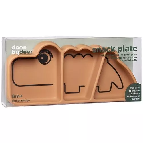 Done By Deer Siliconen Snackbord Stick & Stay Croco - Mustard 2 Done By Deer Siliconen Snackbord Stick & Stay Croco - Mustard - Afbeelding 2