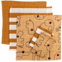 Done By Deer ™ Washandje 5-pack Herten Friends Geel -Done By Deer done by deer washandje 5 pack herten friends geel a341905 3