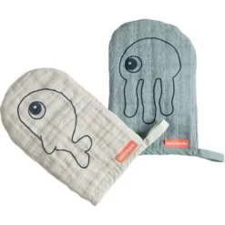 Done By Deer Washandjes Zeedieren - Blauw