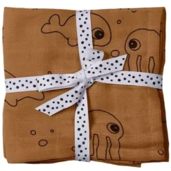 Done By Deer Inbakerdoeken Zeedieren - Mosterd - Xl - 2st