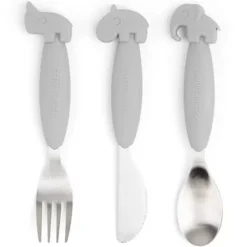 Done By Deer Kinderbestek Easy-grip - Grey