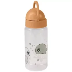 Done By Deer Drinkfles Met Rietje - Sea Friends - Mustard - 350ml