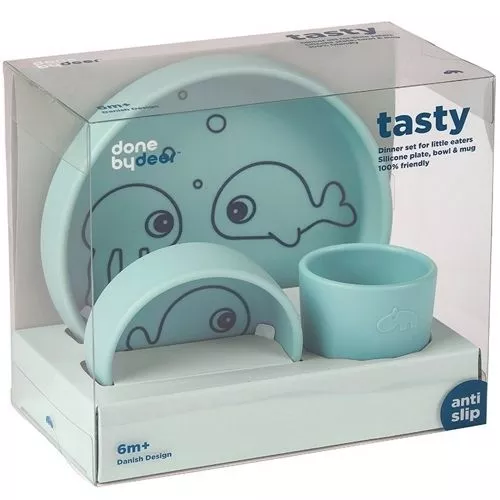 Done By Deer Siliconen Kinderservies Sea Friends - Blue 2 Done By Deer Siliconen Kinderservies Sea Friends - Blue - Afbeelding 2