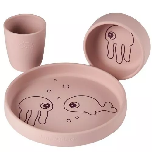 Done By Deer Siliconen Kinderservies Sea Friends - Powder 1 Done By Deer Siliconen Kinderservies Sea Friends - Powder