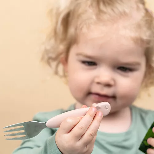 Done By Deer Siliconen Kinderservies Peekaboo - Dinner Set - Powder - Afbeelding 7