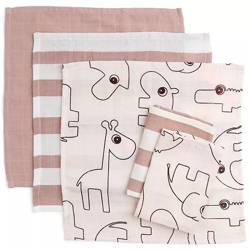 Done By Deer Spuugdoekjes Deer Friends - Powder - 5st 2 Done By Deer Spuugdoekjes Deer Friends - Powder - 5st - Afbeelding 2